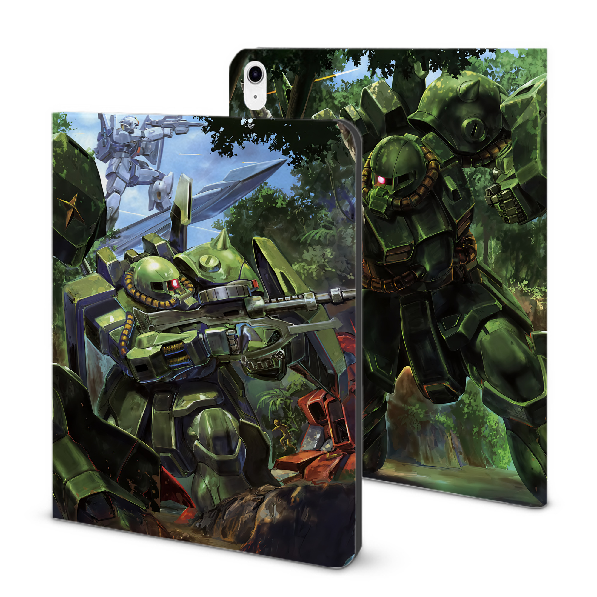 （画像用） 機動戦士ガンダム Mobile Suit Gundam IPad ケース ブック型 PUレザー TPU 耐衝撃 軽量 薄型 ペン収納なし 全面保護 IPad 各モデル対応